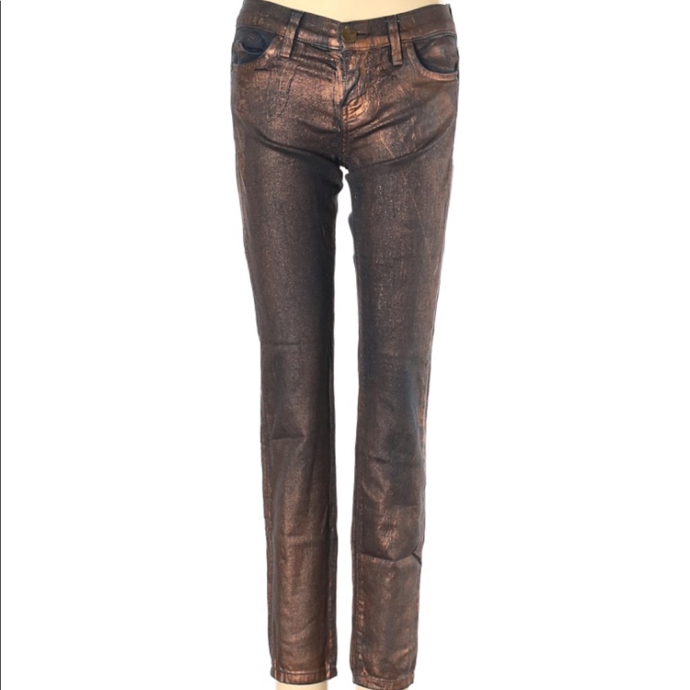 CURRENT/ELLIOTT Gold Metallic Jeans